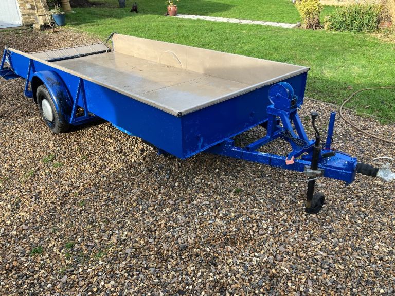 Trailer Low Sides Single Axel With Tail Gate Hand Winch 5ft wide 11ft Long 