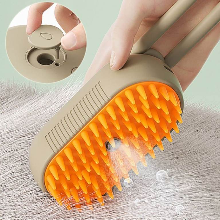 Cat & Dog Grooming Brush | Self-Cleaning Pet Brush for Loose Hair & Shedding
