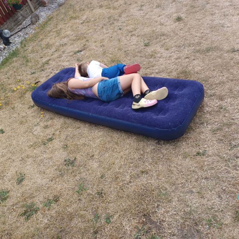 Blue Inflatable Air Mattress - Good Condition