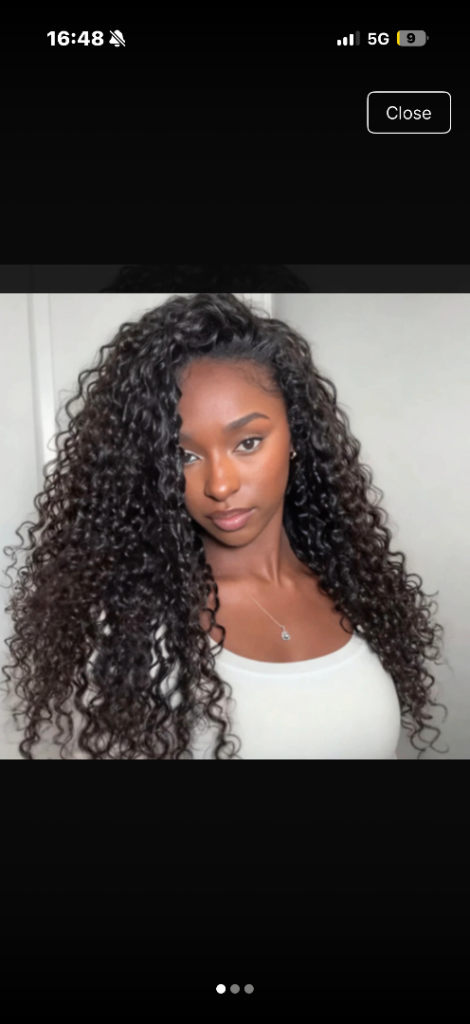 Curly v part human hair wig