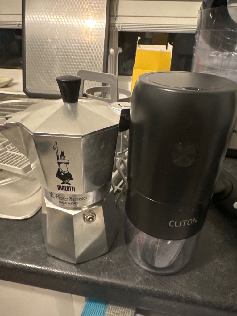 Bialetti Moka Express + Electric Coffee Grinder
