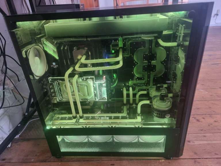 8Pack RTX 3090 24GB Threadripper 3960X 64GB AI Custom Loop Workstation PC