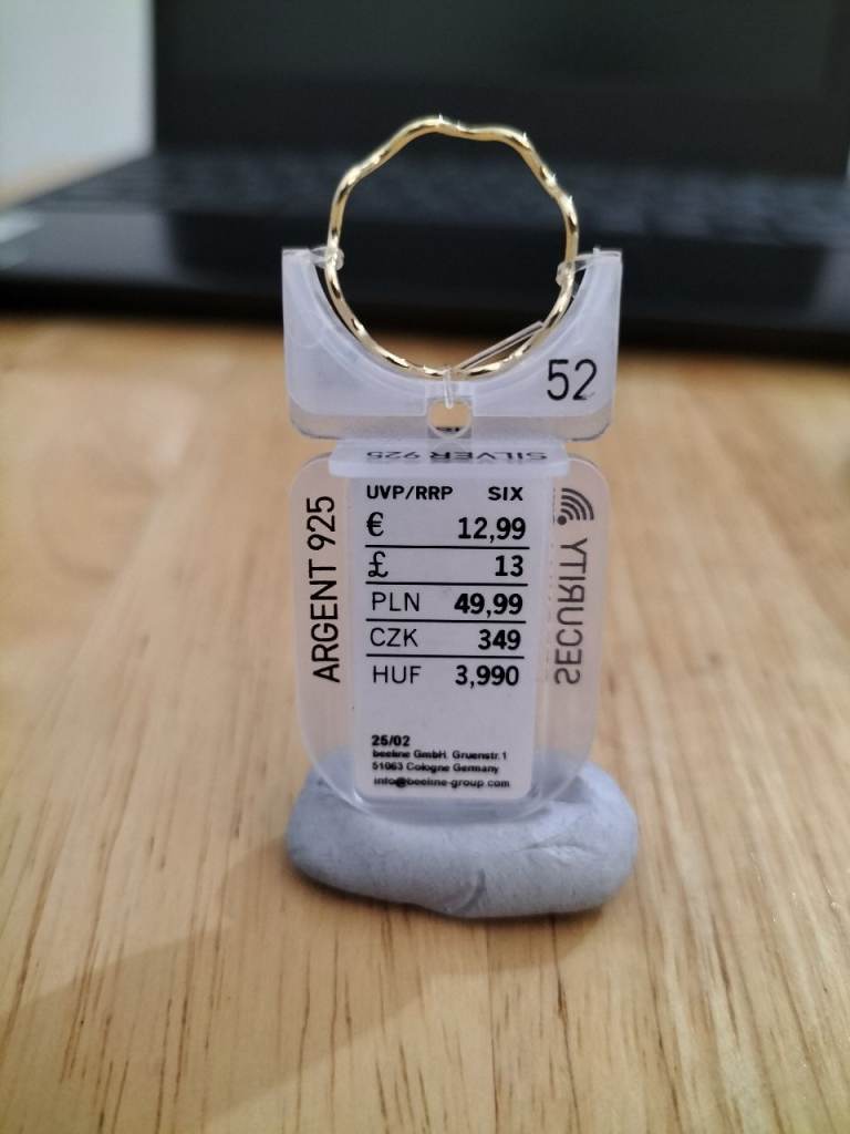 New Sterling Silver Wavy Ring – Size 52 L