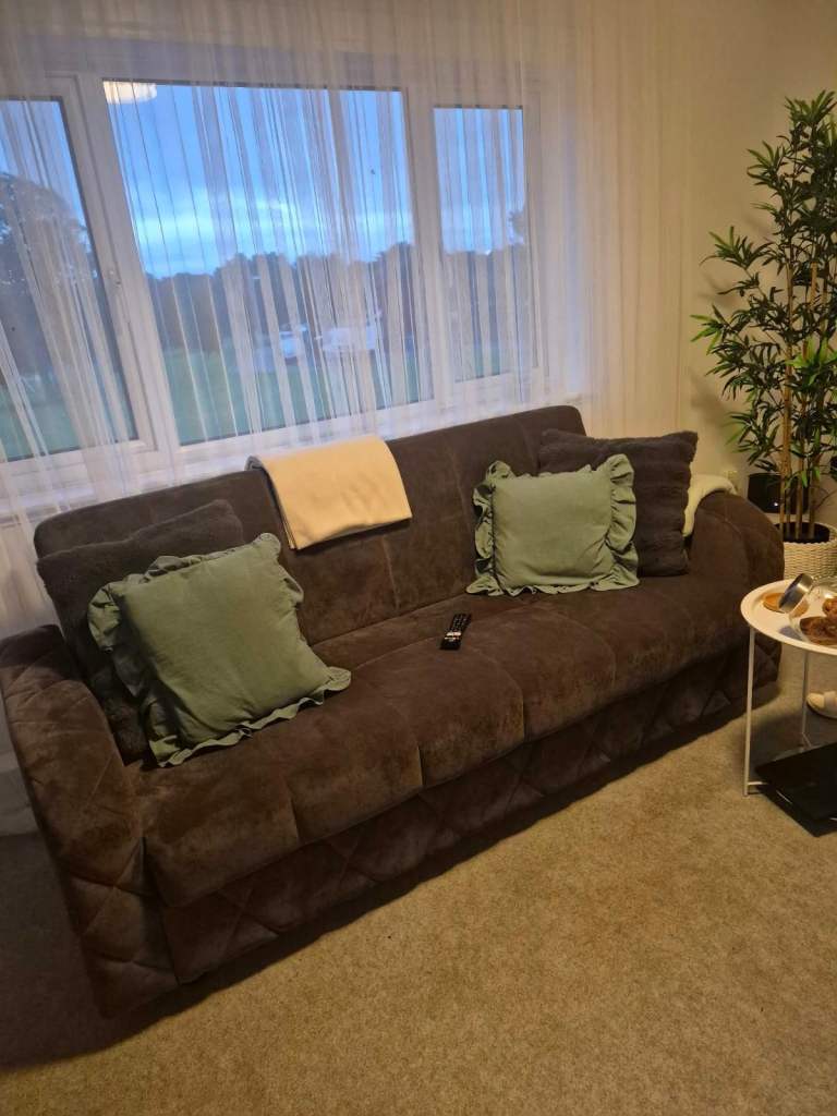 Gray Sofa Bed with Storage – Good Condition