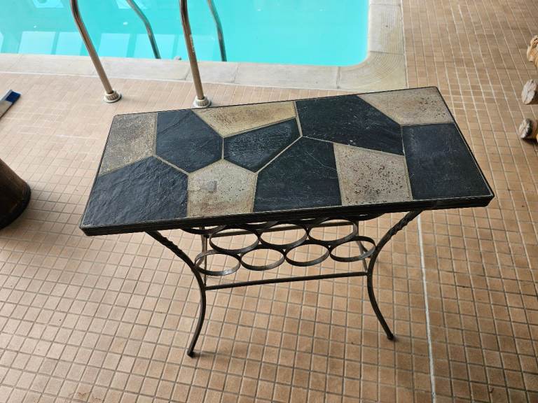 Slate Topped Table / Wine Rack