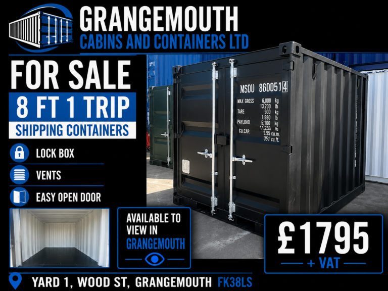 8 FT 1 TRIP Shipping Container - Black, New