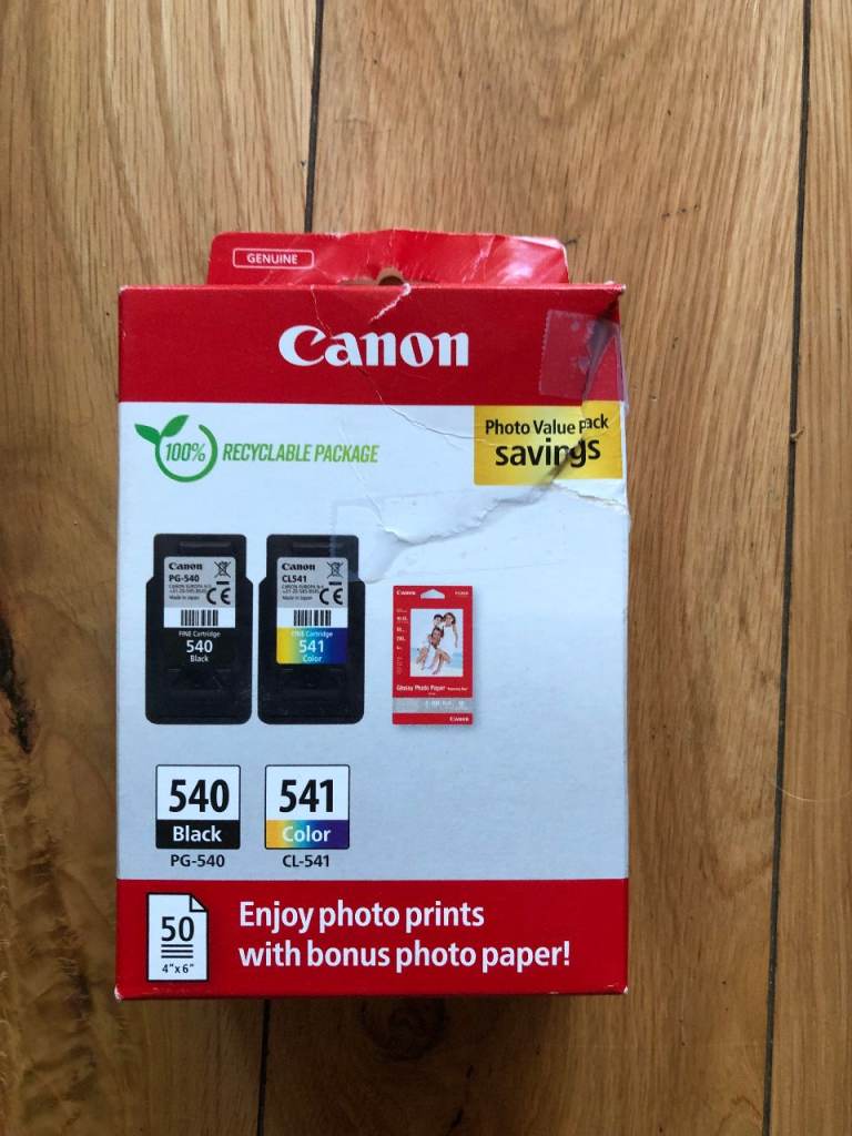 Genuine Canon PG-540 + CL-541 Ink Cartridges Photo Value Pack – New