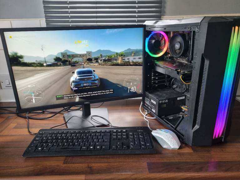 bundle Ryzen gaming pc ram 16gb ssd 1tb with 24inch monitor keyboard mouse win11 computer