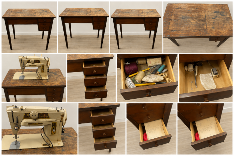 Vintage Singer 401G Sewing Machine & Wooden Sewing Table – Restoration Project