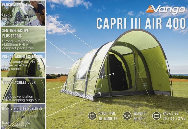 Vango AirBeam Capri III Air 400 4-Man Tent