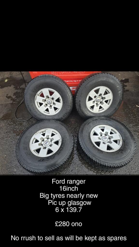 Ford Ranger wheels tyres and center caps 6x139.7 6lug 4x4 wheels 
