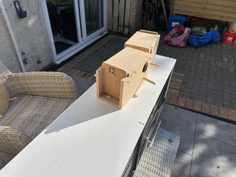 Double cage and lots of purchase and wheel for birds