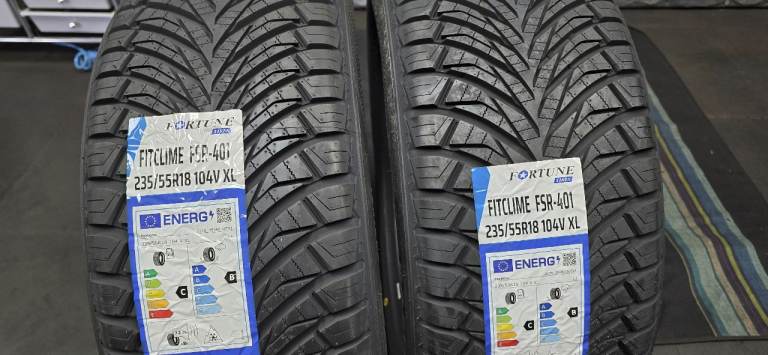 235 55 18  2 x NEW!! tyres Fortune Fit Clime All Season