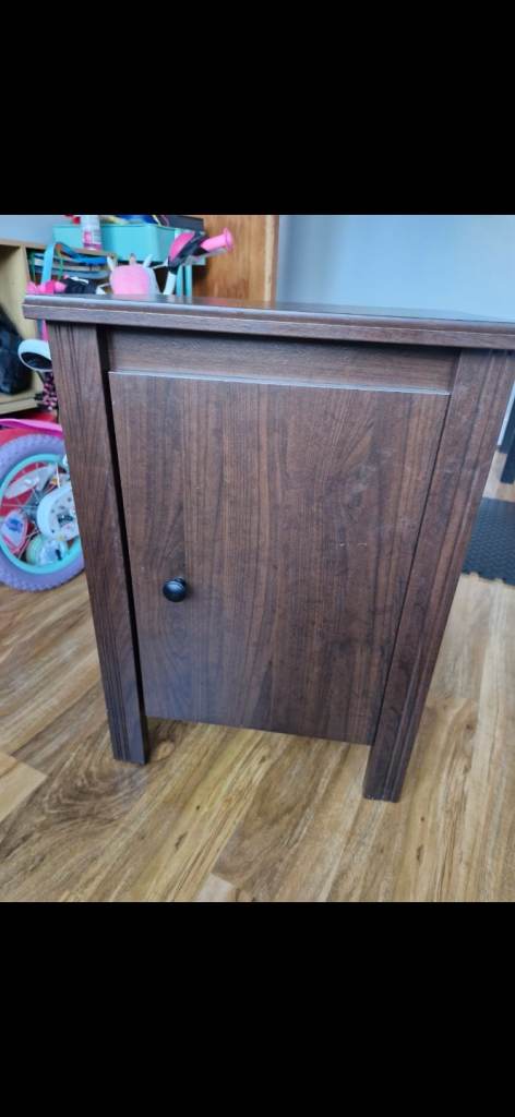 2 Ikea bedside cabinets dark brown great condition