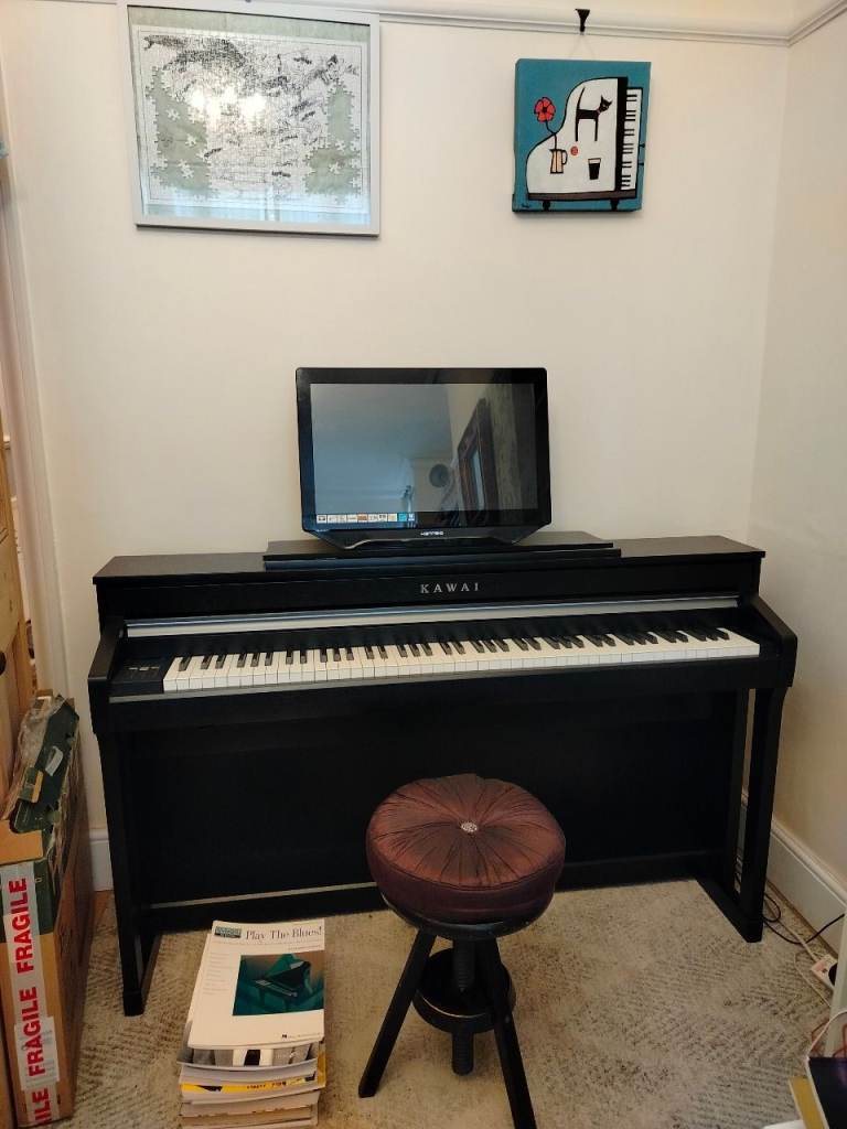 KAWAI CA58 Digital Piano in VGC + Stool + Piano Music Books + 2 Pages Monitor + 2Gb 