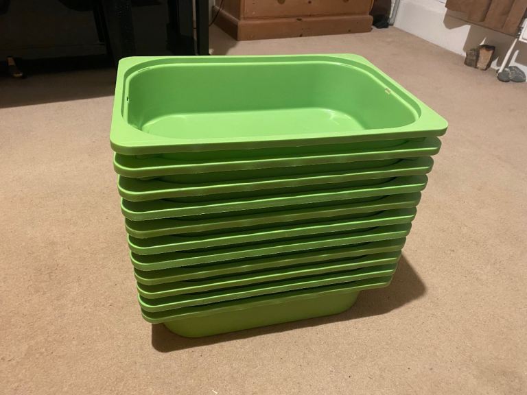 12 x IKEA TROFAST storage boxes green