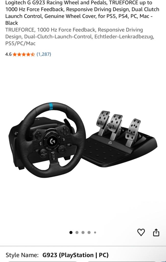 Racing Wheel and Pedals + adjustable stand 