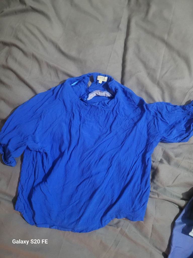 Papaya Weekend Women's Bright Cobalt Blue 100% Viscose Blouse Top Size 8 Preloved Deal