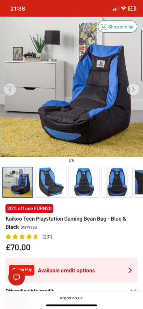Gaming chair / bean bag 