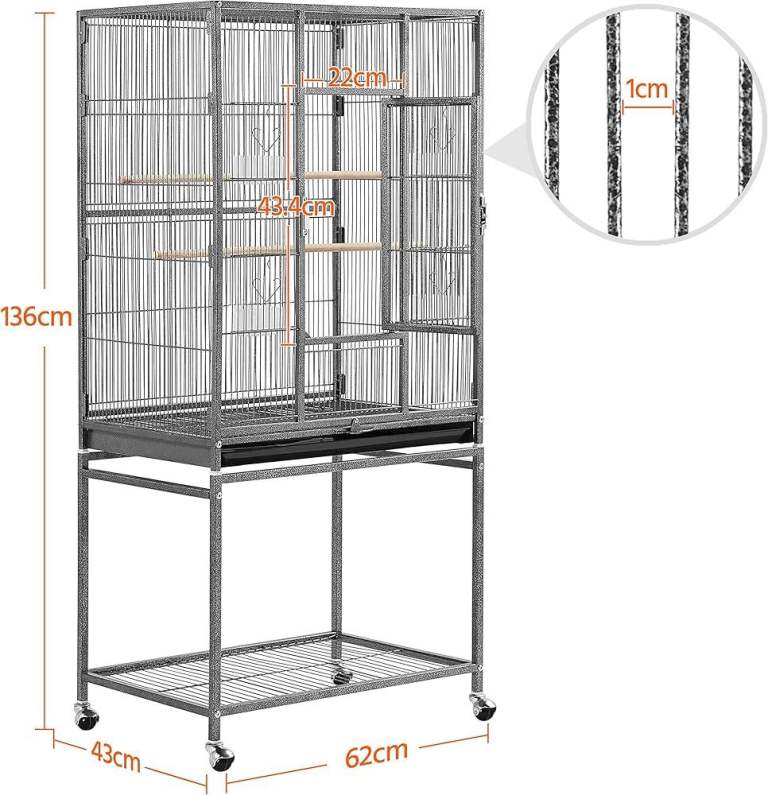 Large Yaheetech bird cage on trundle stand
