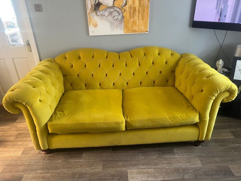 joules velvet 3  seater sofa
