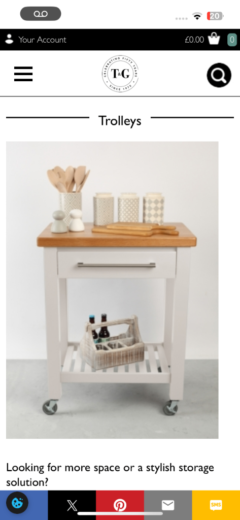 T and G Studio kitchen Trolley