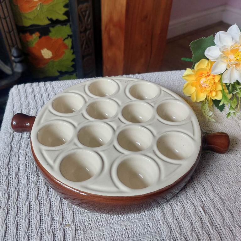 image for Vintage French Emile Henry Escargot Serving Dish 