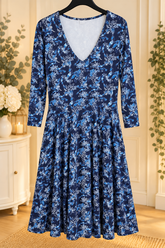 Carolina Dress Room CDR Size 16/20 Navy Blue Bird Floral Dress – New Without Tags