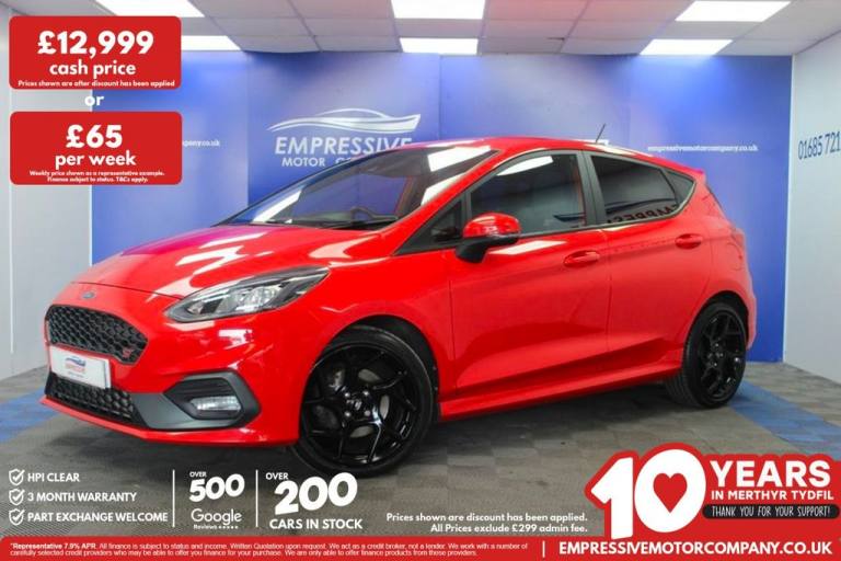 2019 69 FORD FIESTA 1.5T ECOBOOST ST-2 HATCHBACK 5DR PETROL MANUAL EURO 6 (S/S)