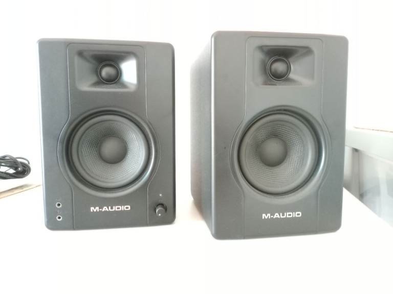 M Audio studio monitors.