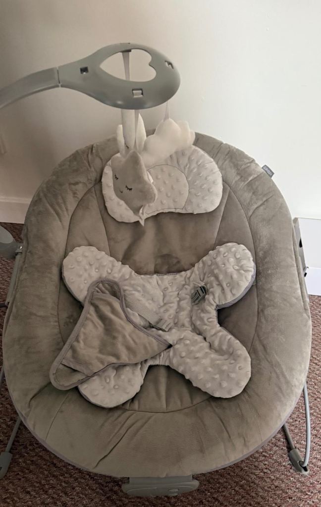 Puggle Comfy Snug Plush Music & Vibration Baby Bouncer