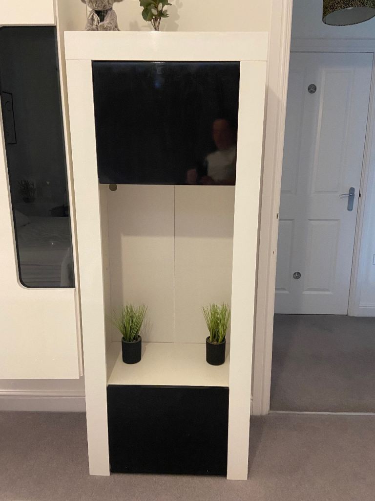 Modern White & Black Display Unit from smoke and pet free home 