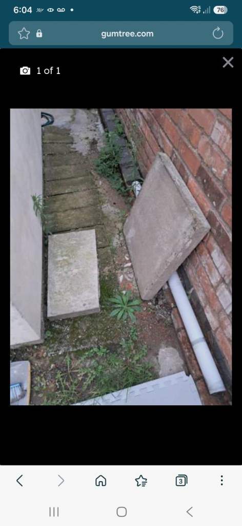 Concrete slab 1 piece and 1 whole slab