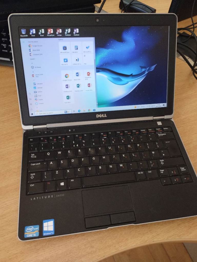 Windows 10 Dell laptop. Backlit keys.  16GB RAM, i5, 240GB SSD + 320GB HDD, HDMI, Microsoft Office 