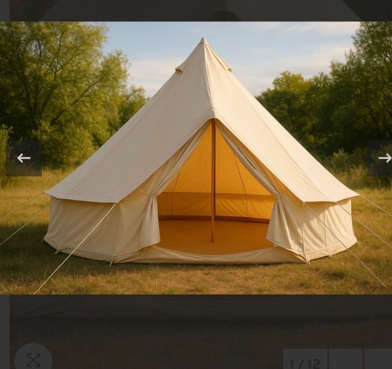 5m Bell Tent with Tent carpet and cover sheet
