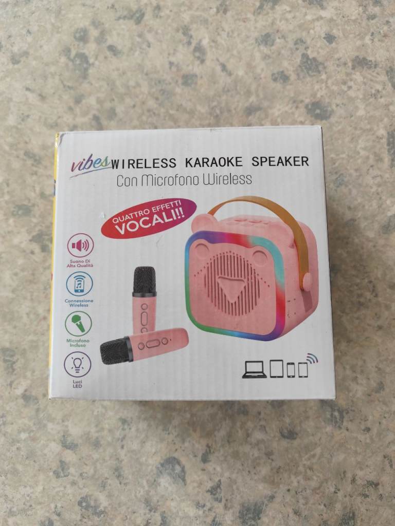Vibes mini karaoke speaker with 2 mics