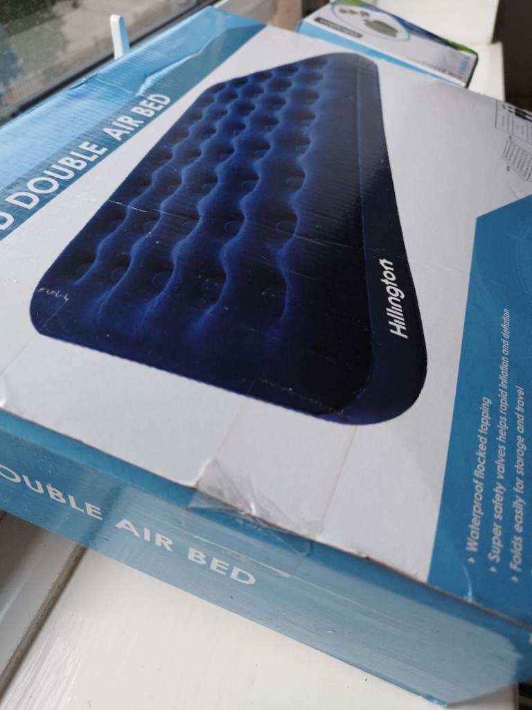 Hillington Flocked Double Air Bed with Electric Pump