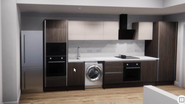 Brand new Wren Infinity Plus Milano kitchen, Toasted Oak Matt – 4.36m Run. 