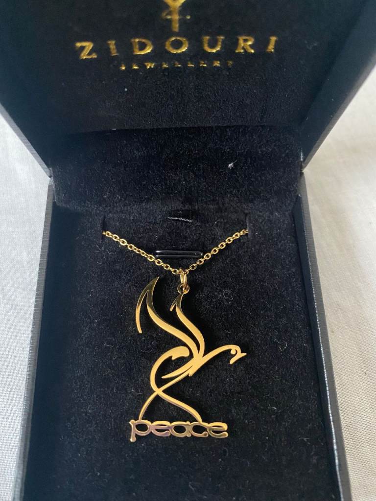 ZIDOURI 18 Carat Gold Plated "Peace" Pendant