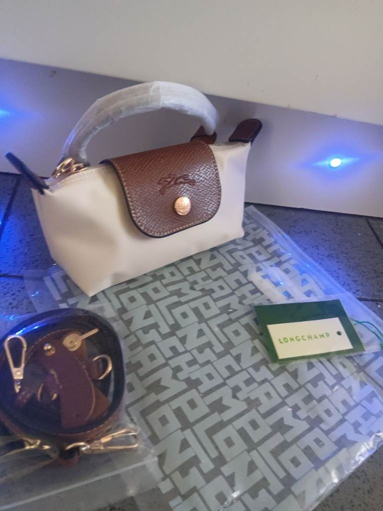 Beige  mini longchamp  bag