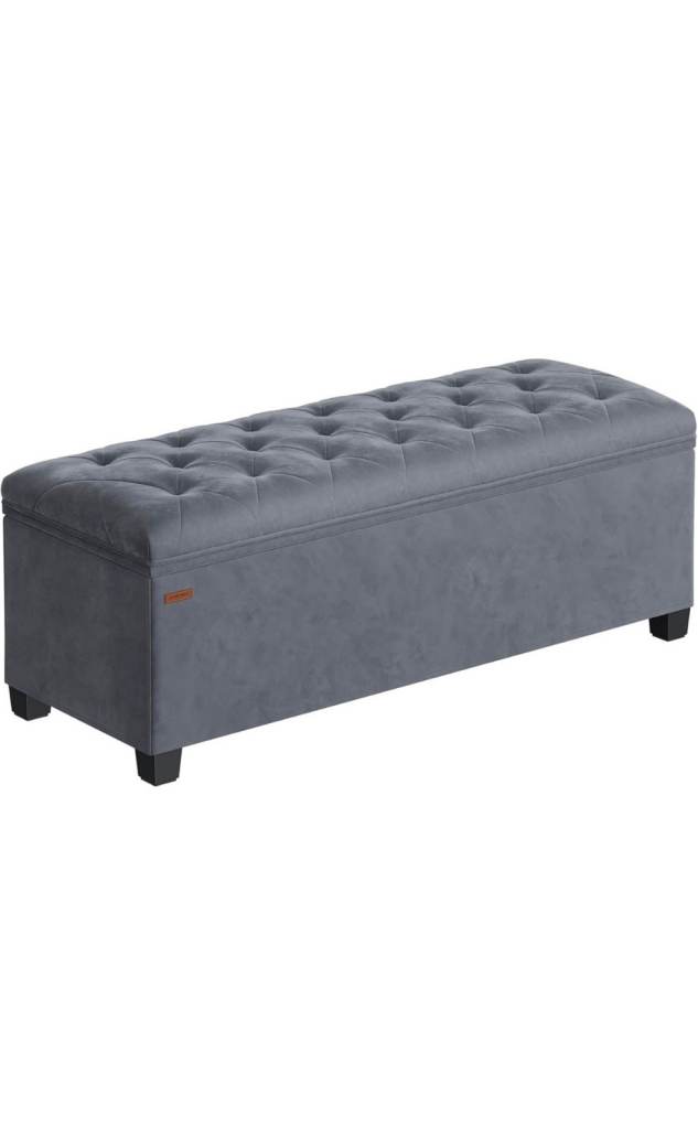 SONGMICS Storage Ottoman Bench – Slate Grey – Excellent Condition