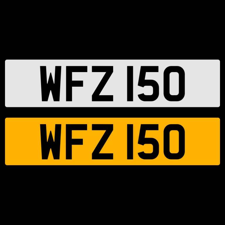 WFZ 150 NUMBER PLATE NUMBERPLATE REGISTRATION CHERISHED DATELESS NORTHERN IRISH NI