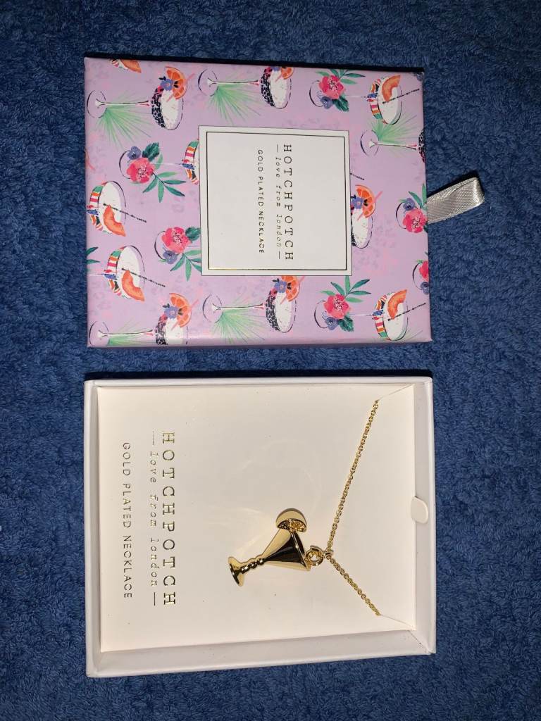 New Boxed Hotchpotch Gold Plated Cocktail Necklace IP1