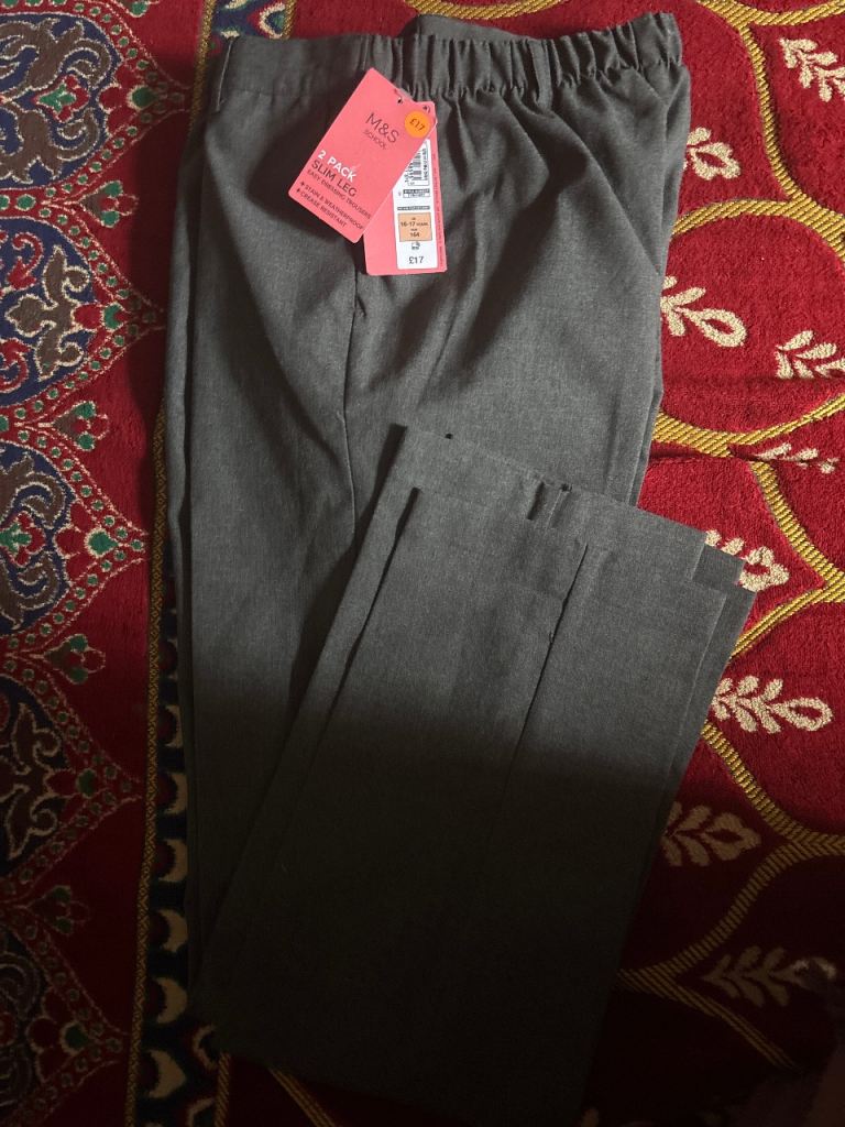 M&S EASY DRESSING  Grey School Trousers 16-17 yrs - New with Tags