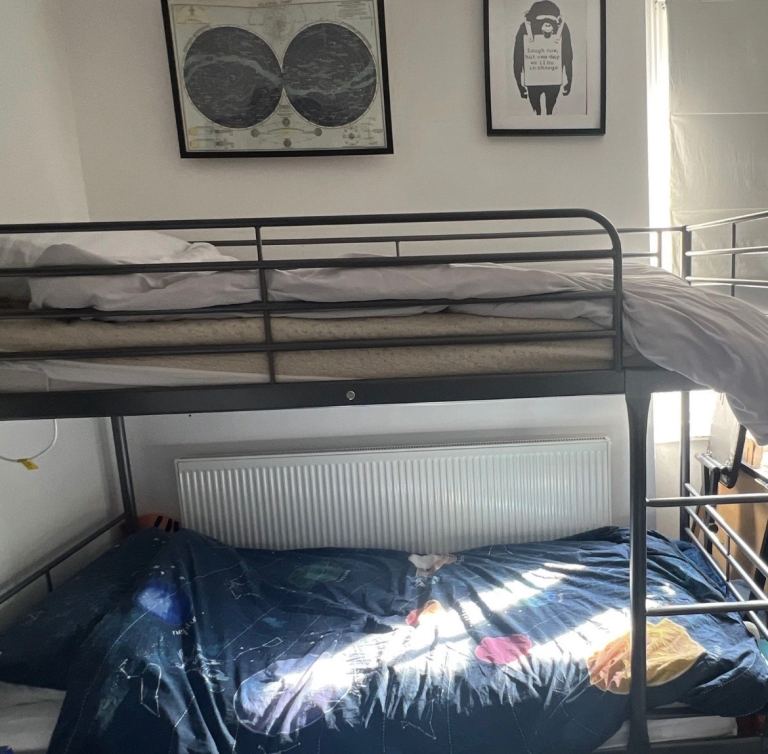Metal Bunk Beds - Grey, Good Condition