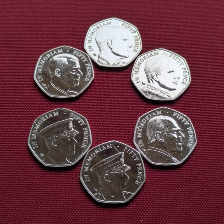 ♥NEW♥ 6x 50p 2021 - HRH the Duke of Edinburgh - In Memorium portrait set coin collection