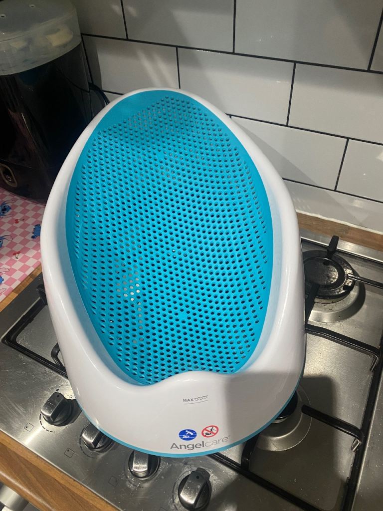 Angelcare Baby Bath Support – White and Blue, Good Condition