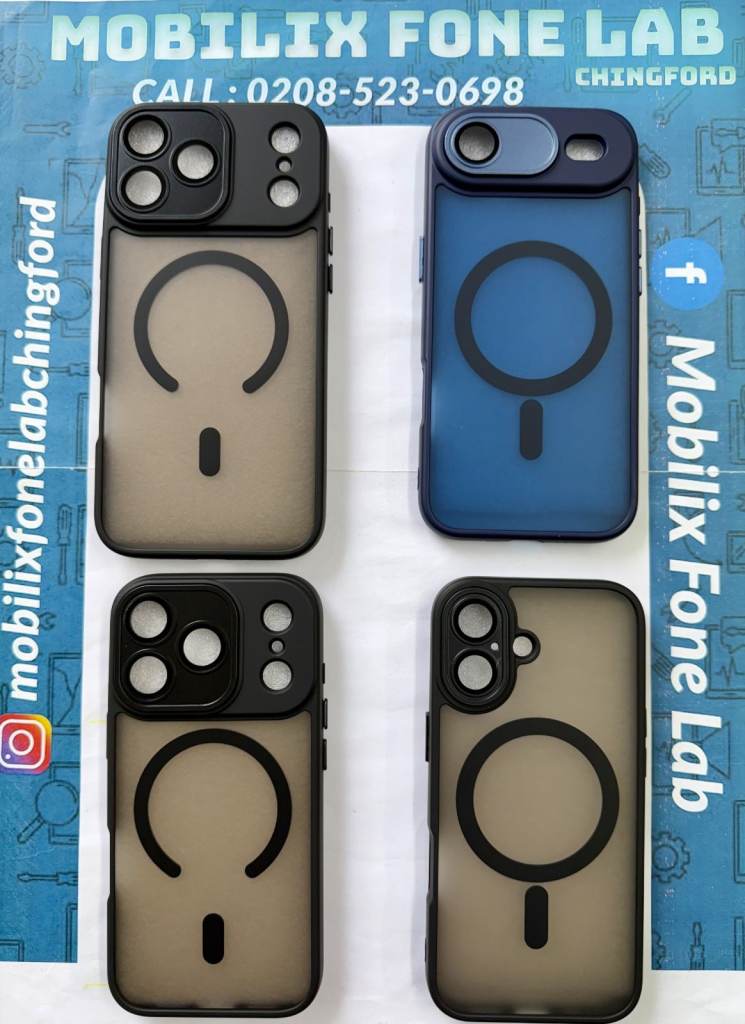 iPhone 17 Series (17 , 17 Pro, 17 Pro Max, 17 Air) Blue & Black Magsafe Shadow Case with Camera Lens