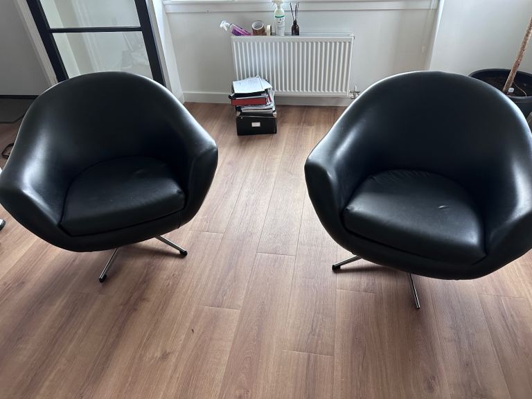 60s/70s faux leather chairs 
