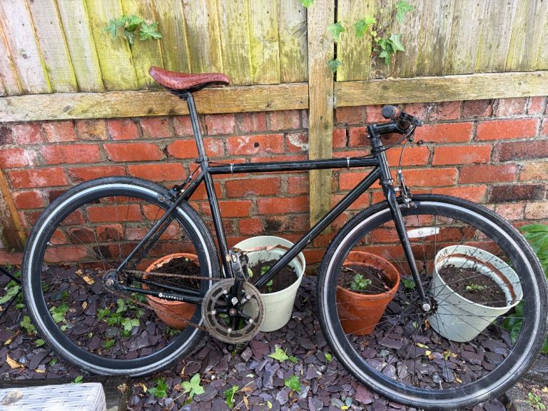 SINGLE SPEED CHAPPELLI BIKE FIXIE BICYCLE BLACK BROWN ROAD HYBRID COMMUTER 50cm FRAME SOLD AS SEEN